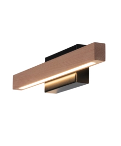 APPLIQUE LED ONLI "DORA" METALLO E LEGNO, 60X5,6X8 CM
